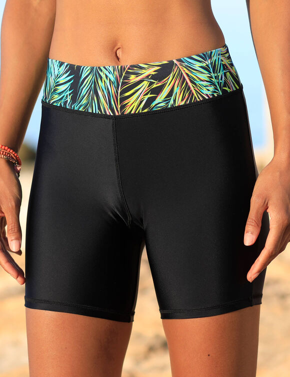 Short de bain long Cambuja (noir / vert) Short de bain long Cambuja (noir / vert)